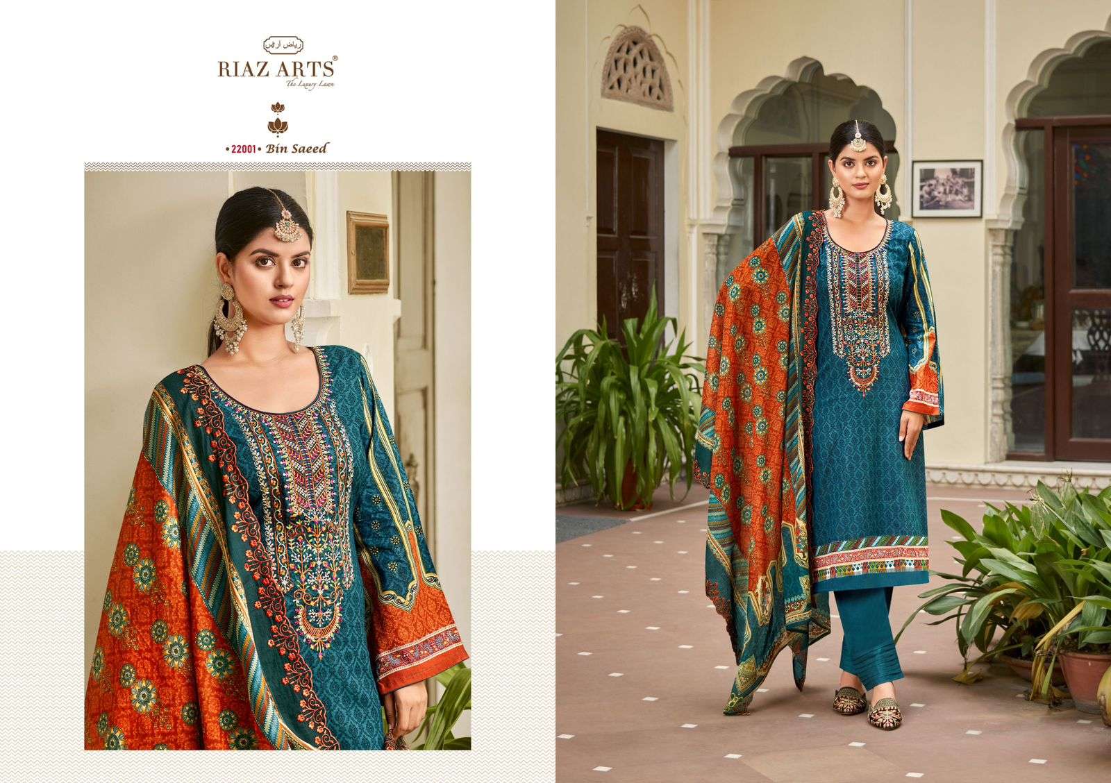 riaz arts bin saeed cotton exclusive print salwar suit catalog