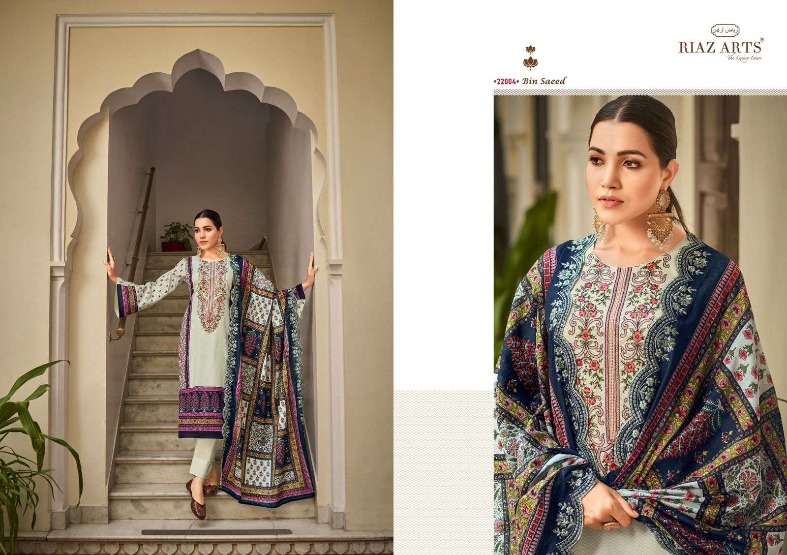 riaz arts bin saeed cotton exclusive print salwar suit catalog