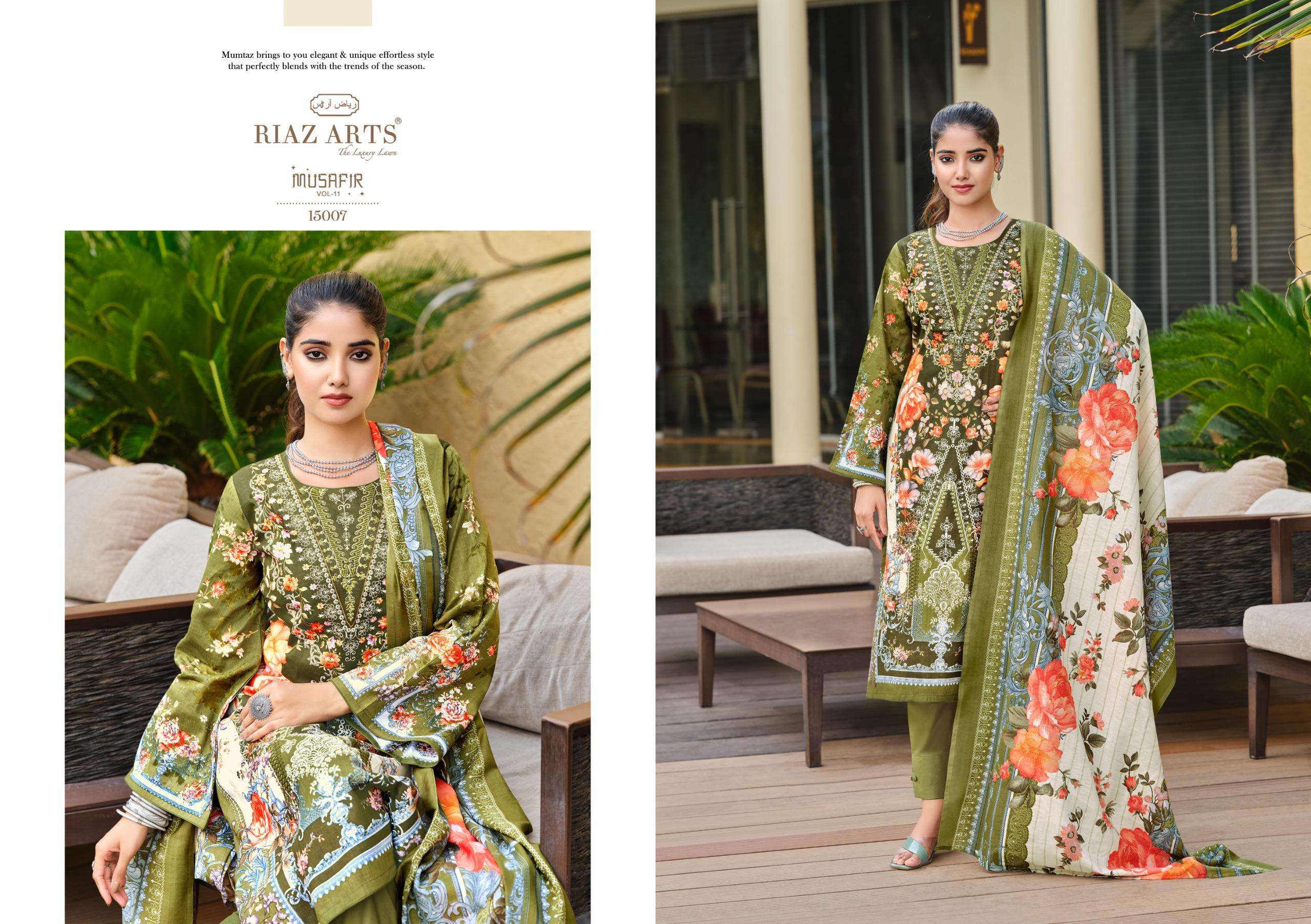 riaz arts musafir vol 11 karachi cotton exclusive print salwar suit catalog