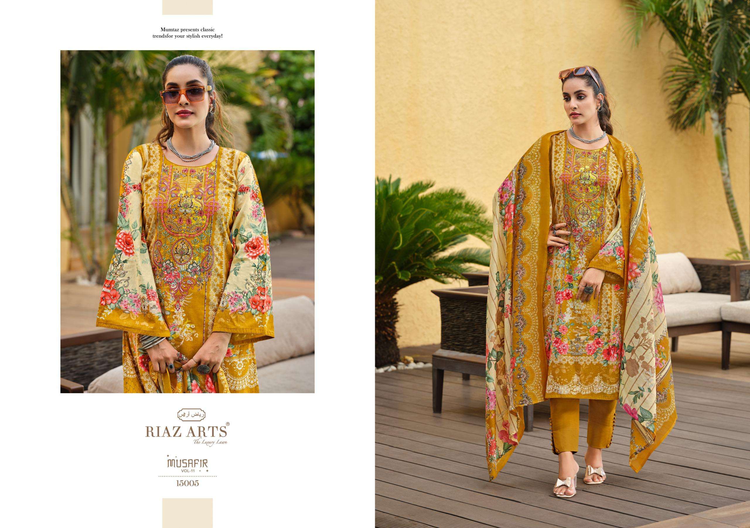 riaz arts musafir vol 11 karachi cotton exclusive print salwar suit catalog