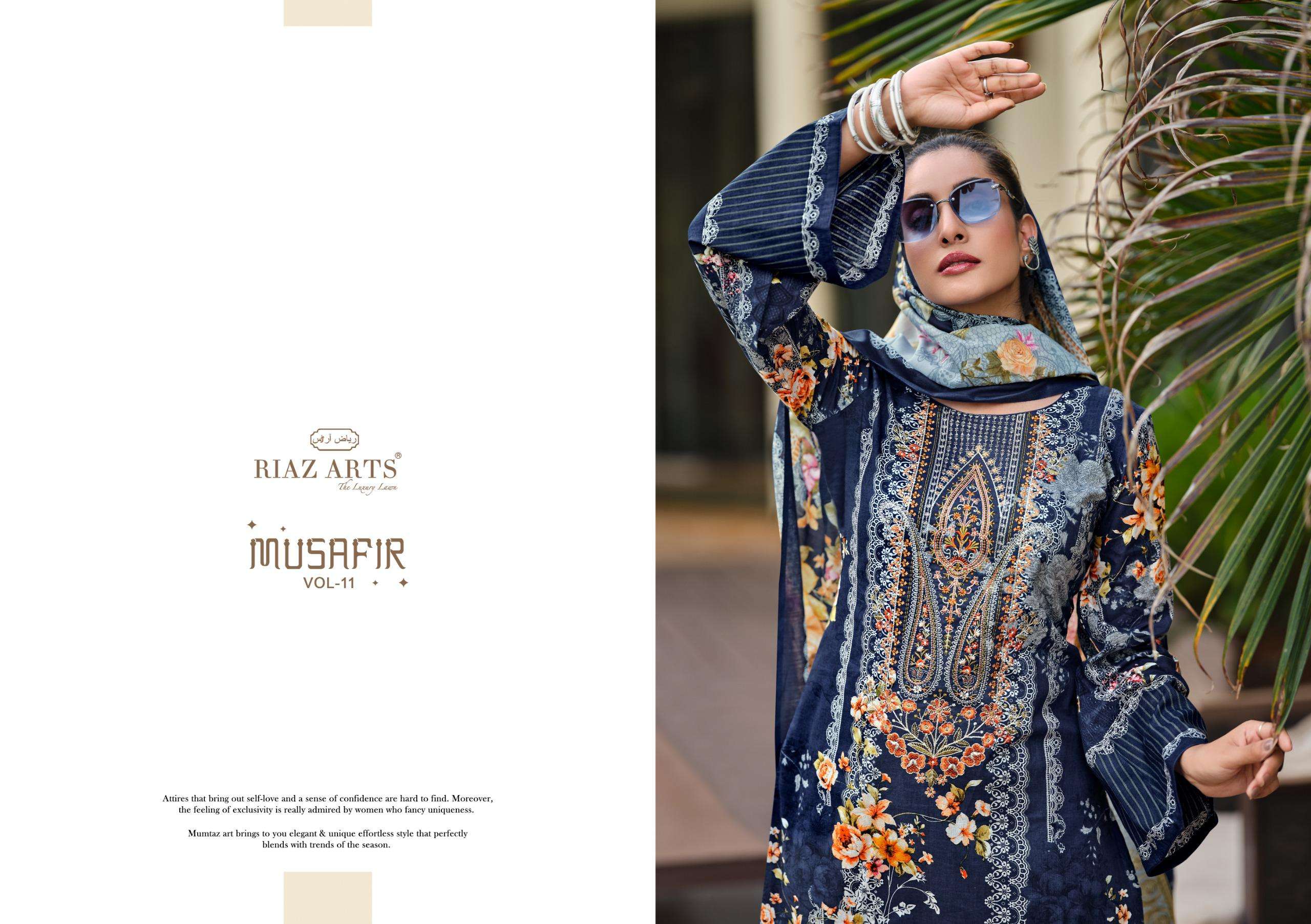 riaz arts musafir vol 11 karachi cotton exclusive print salwar suit catalog