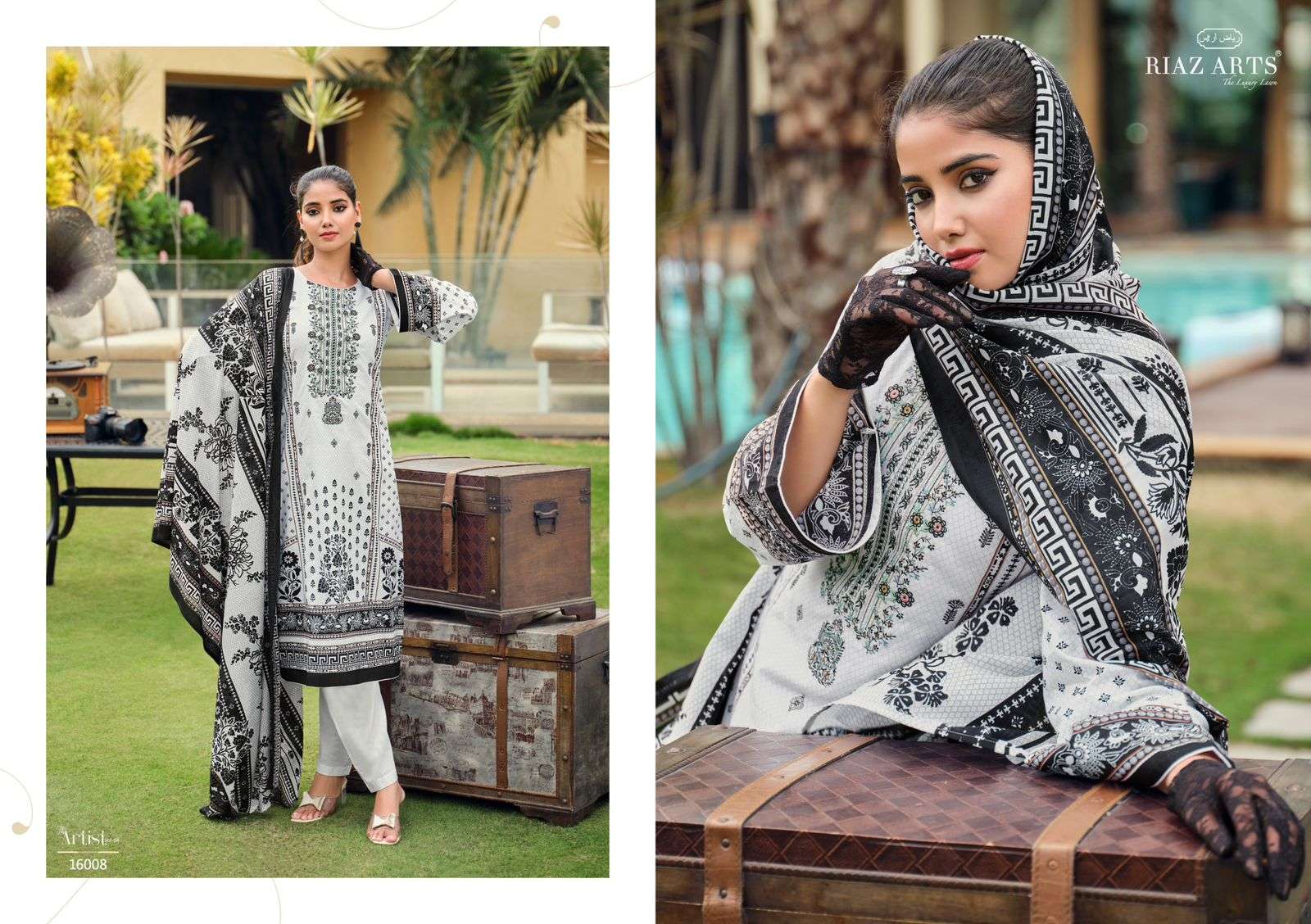 riaz arts the artist vol 4 karachi lawn cotton exclusive print salwar suit catalog