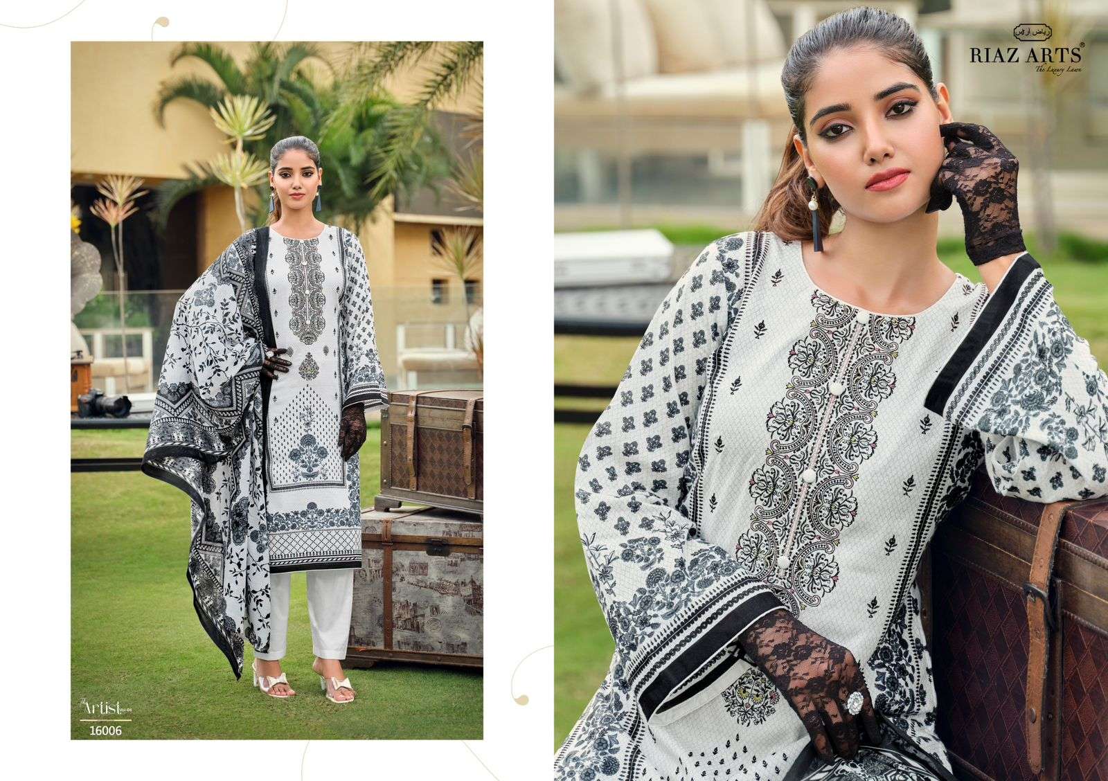 riaz arts the artist vol 4 karachi lawn cotton exclusive print salwar suit catalog