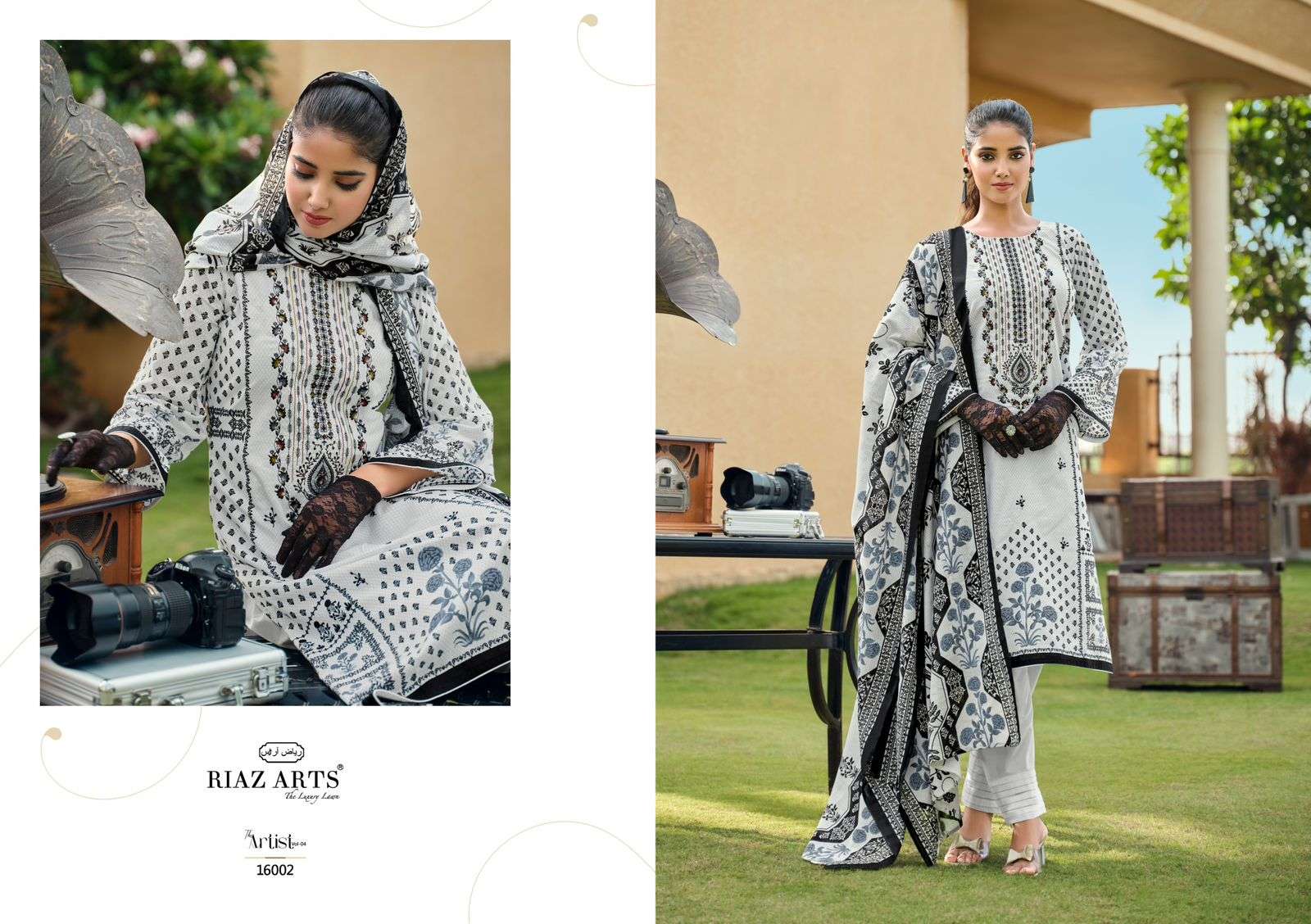 riaz arts the artist vol 4 karachi lawn cotton exclusive print salwar suit catalog