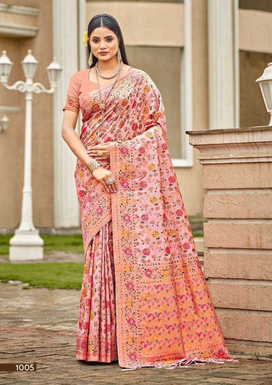 sangam bunawat crystal silk silk regal look saree catalog