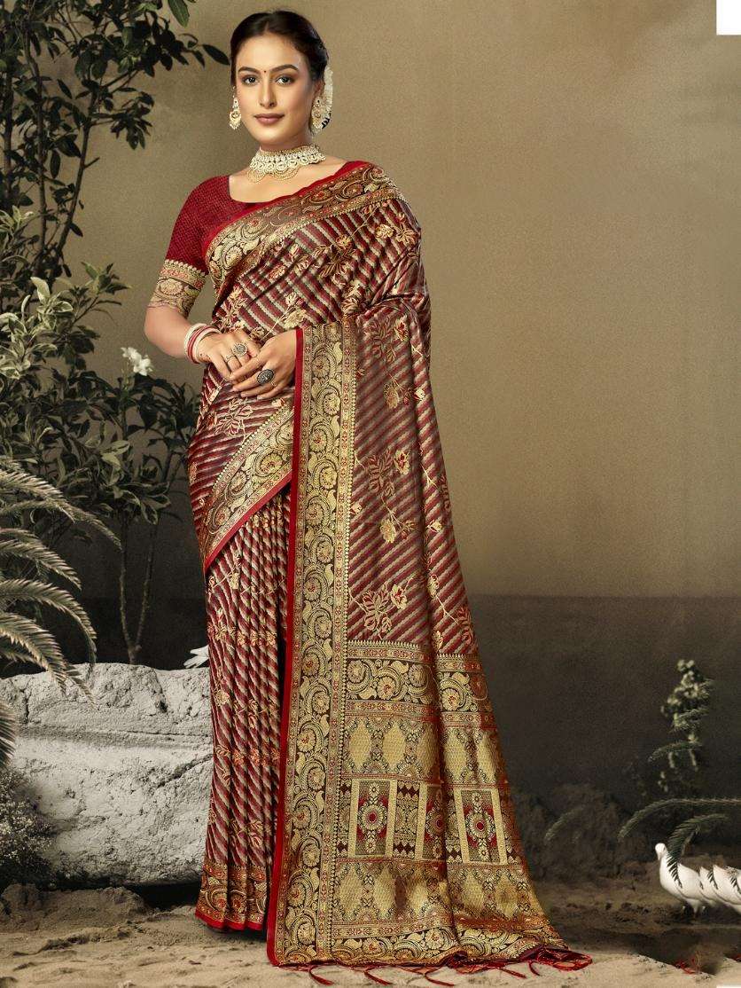 sangam prints bunawat alveer satan satin silk exclusive look saree catalog