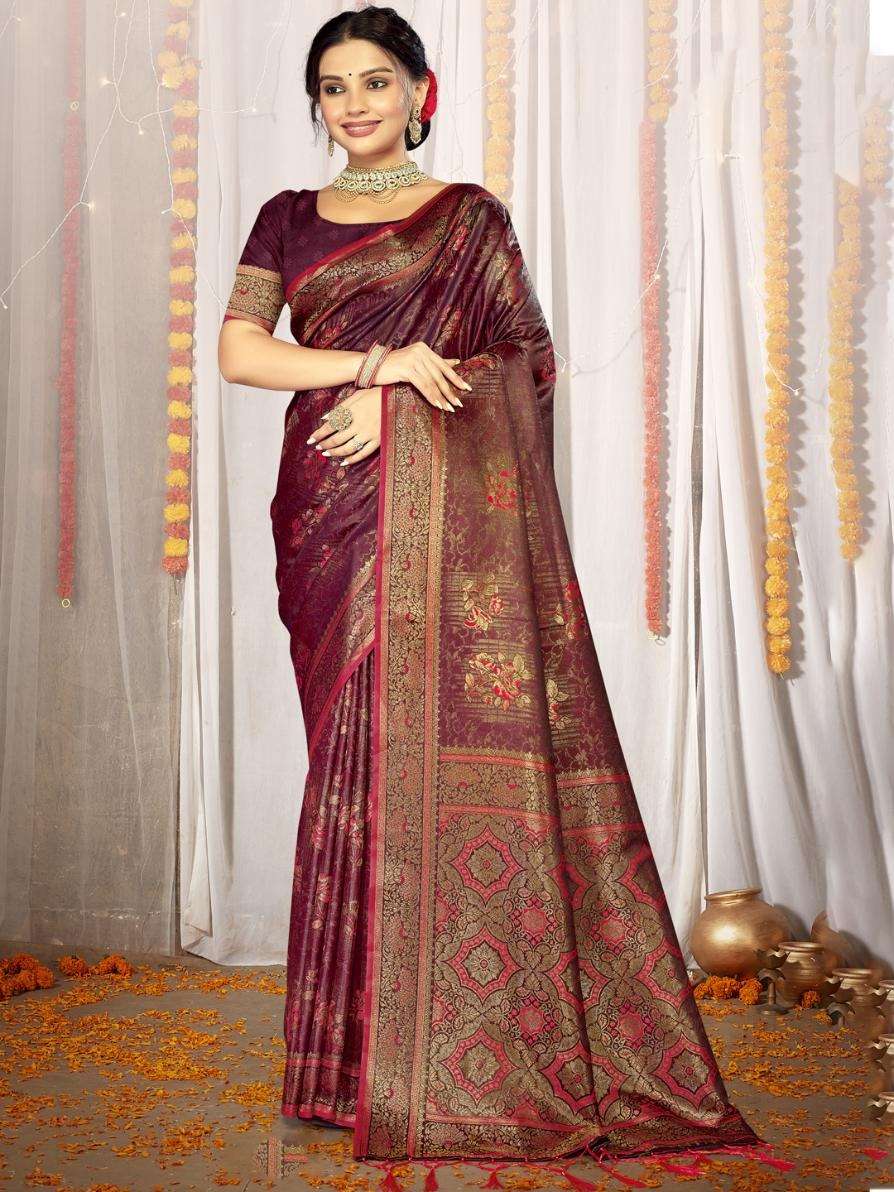 sangam prints bunawat aradhya satan satin silk exclusive look saree catalog