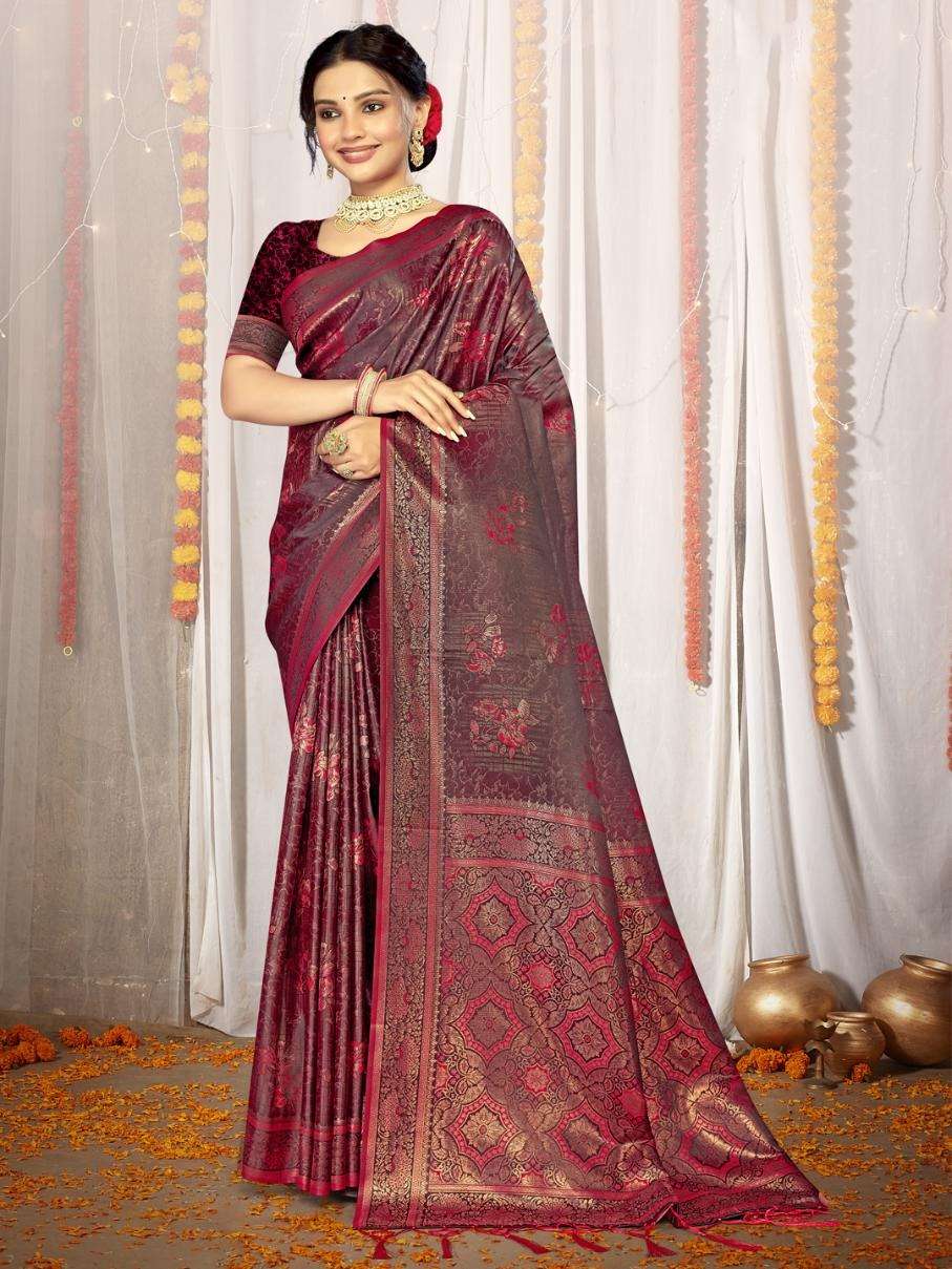 sangam prints bunawat aradhya satan satin silk exclusive look saree catalog