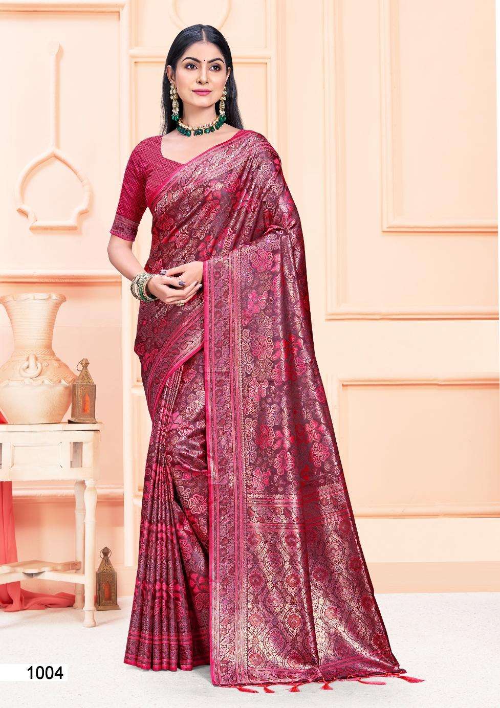 sangam prints bunawat asha satan satin silk exclusive look saree catalog