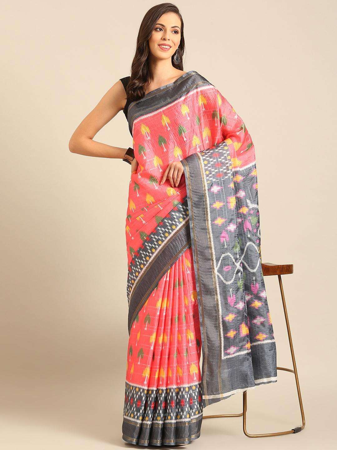 sangam prints bunawat Manipuri Patola Handloom cotton exclusive look saree catalog