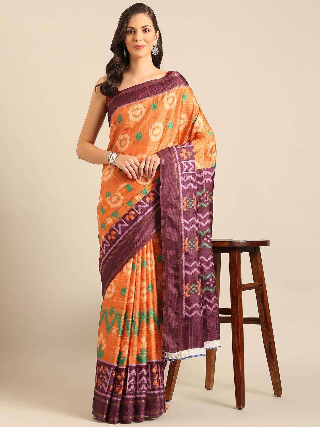 sangam prints bunawat Manipuri Patola Handloom cotton exclusive look saree catalog