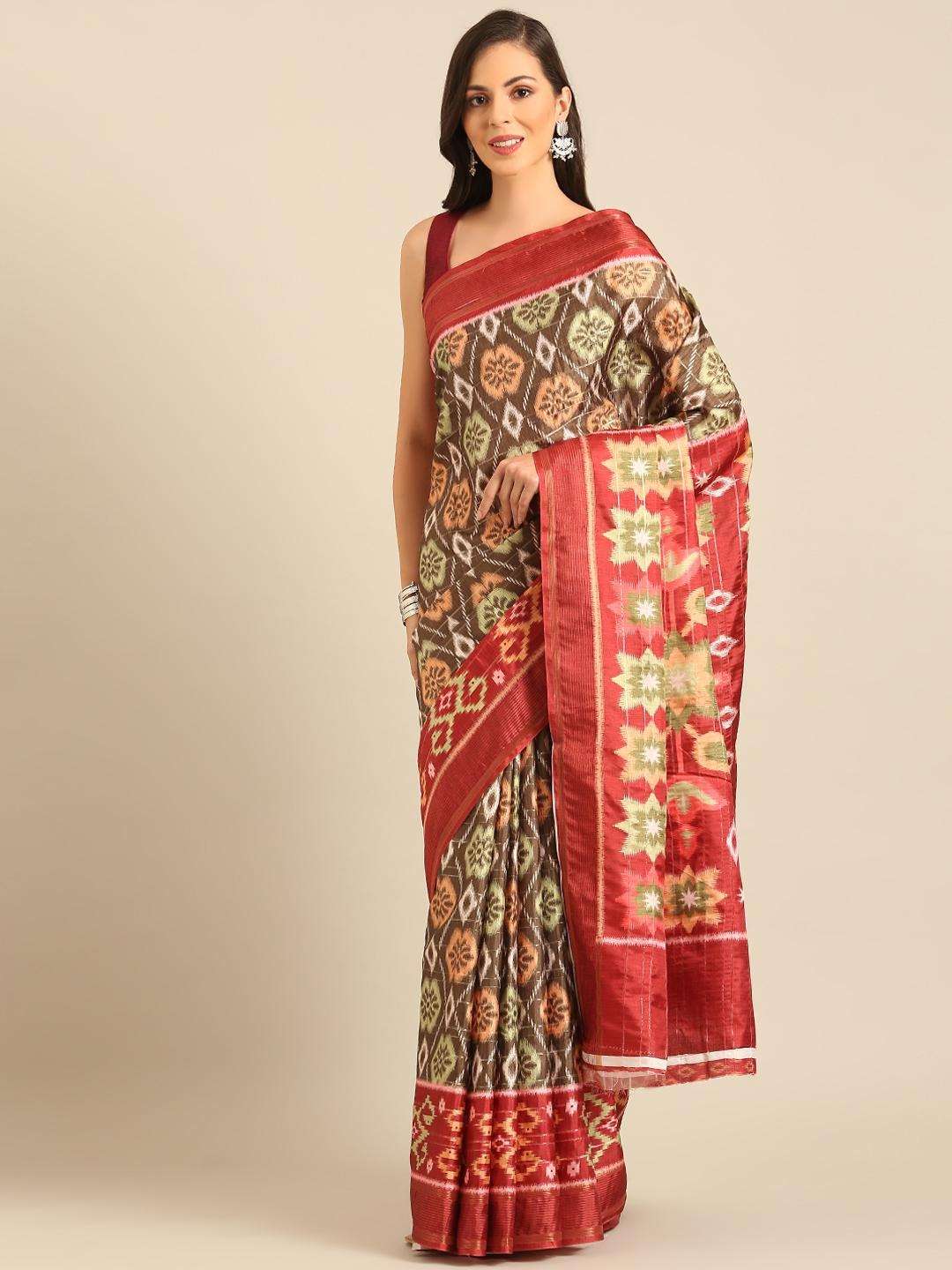 sangam prints bunawat Manipuri Patola Handloom cotton exclusive look saree catalog