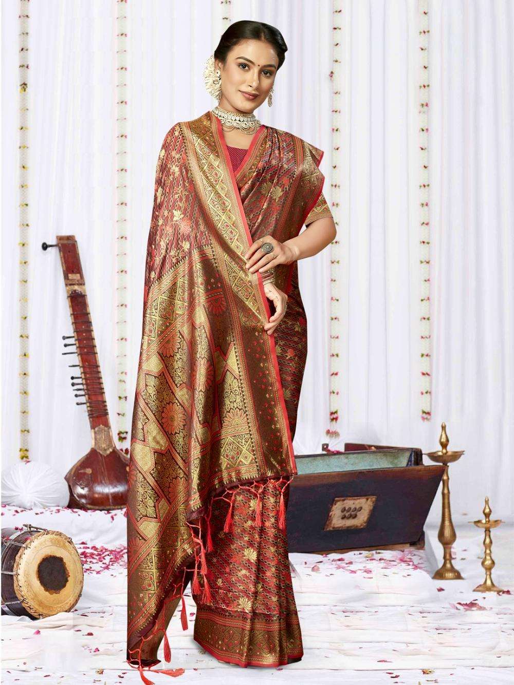 sangam prints bunawat sagarika satan satin silk exclusive look saree catalog