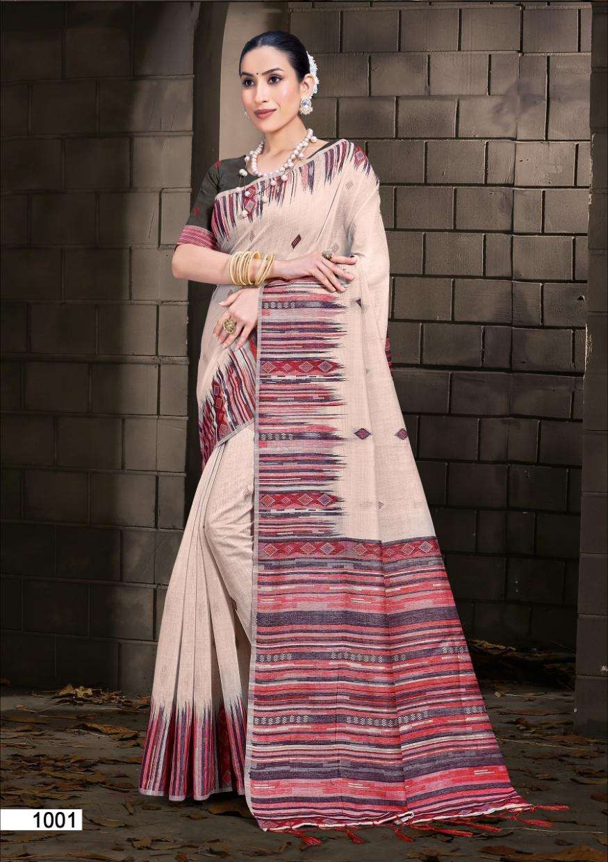 sangam prints bunawat Suhashini cotton innovative look saree catalog