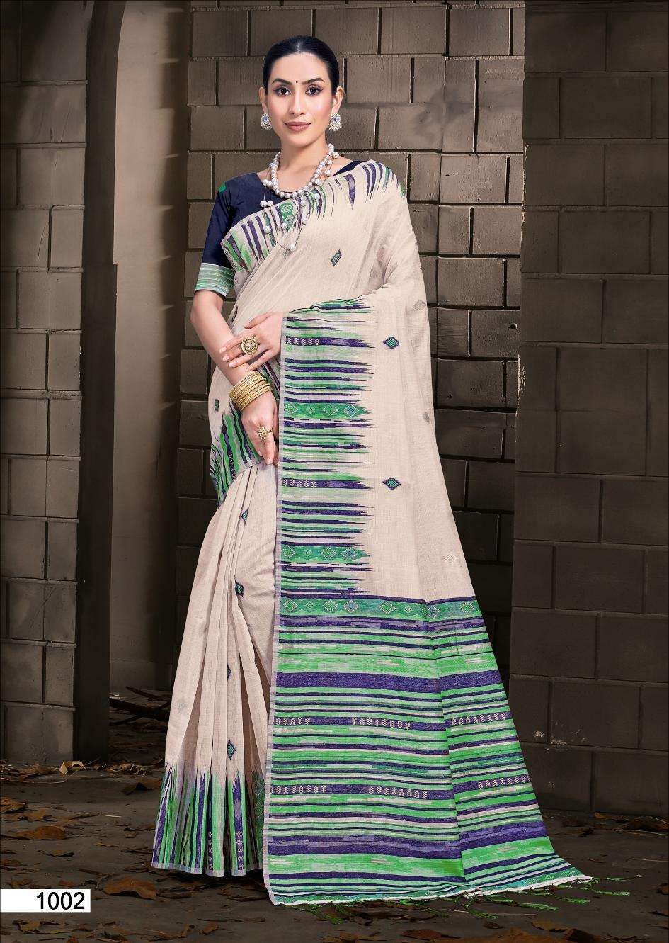 sangam prints bunawat Suhashini cotton innovative look saree catalog