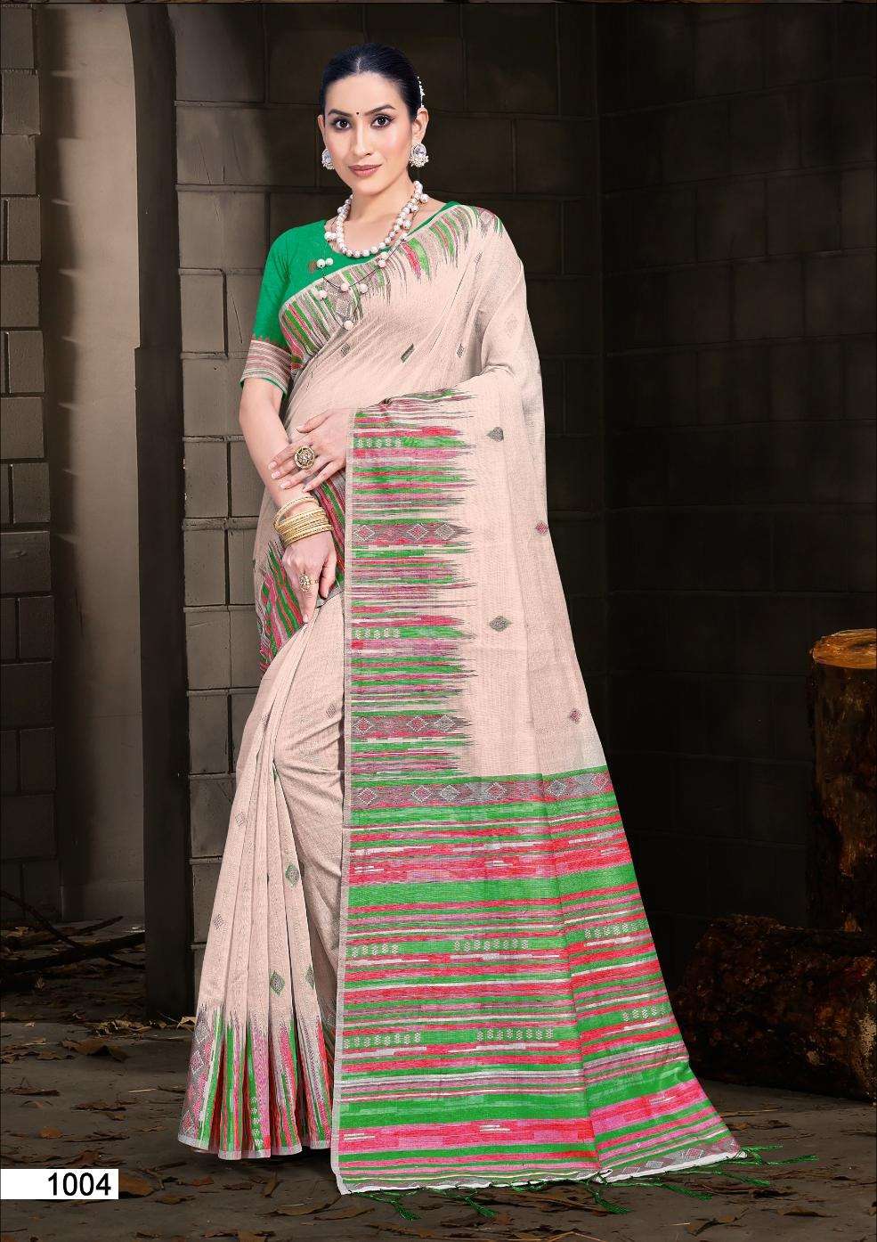 sangam prints bunawat Suhashini cotton innovative look saree catalog