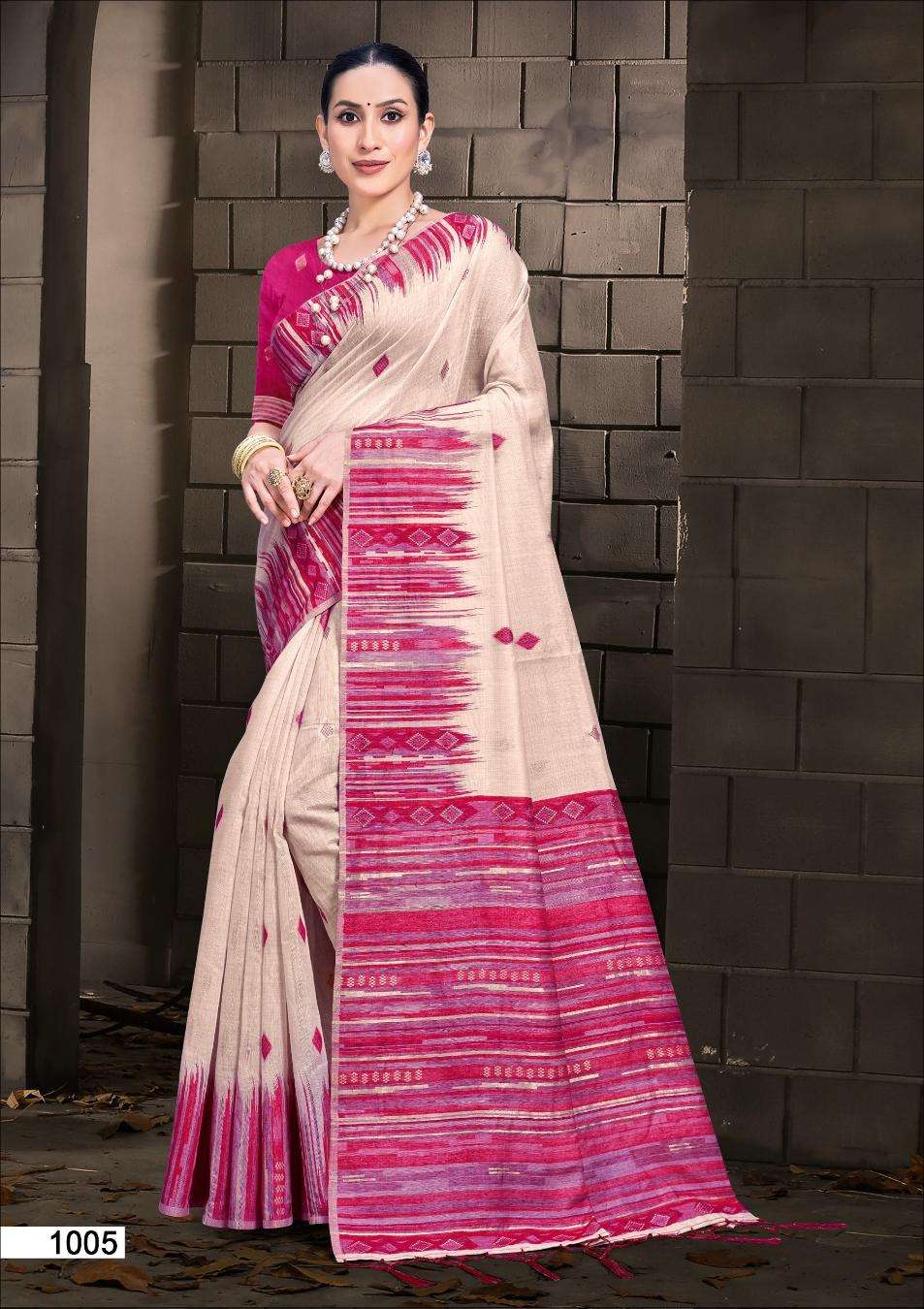 sangam prints bunawat Suhashini cotton innovative look saree catalog