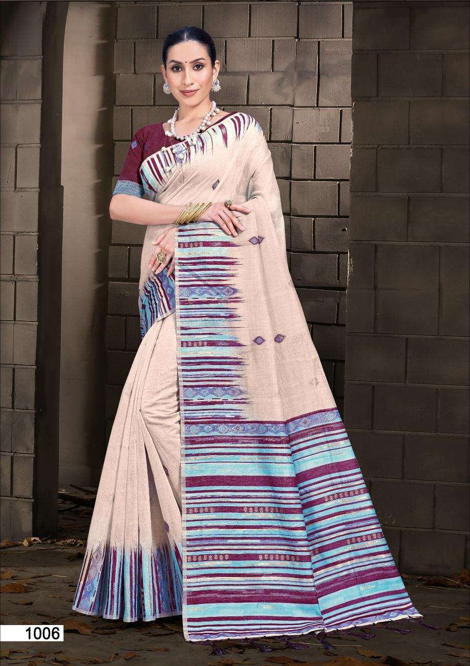 sangam prints bunawat Suhashini cotton innovative look saree catalog