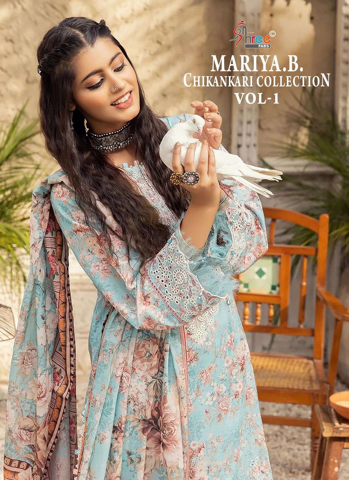 shree fab mariya b chikankari collection vol 1 attrective look salwar suit with cotton dupatta catalog