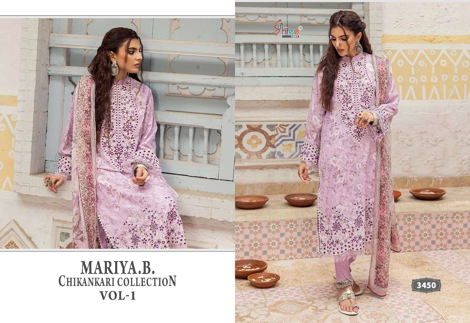 shree fab mariya b chikankari collection vol 1 attrective look salwar suit with cotton dupatta catalog