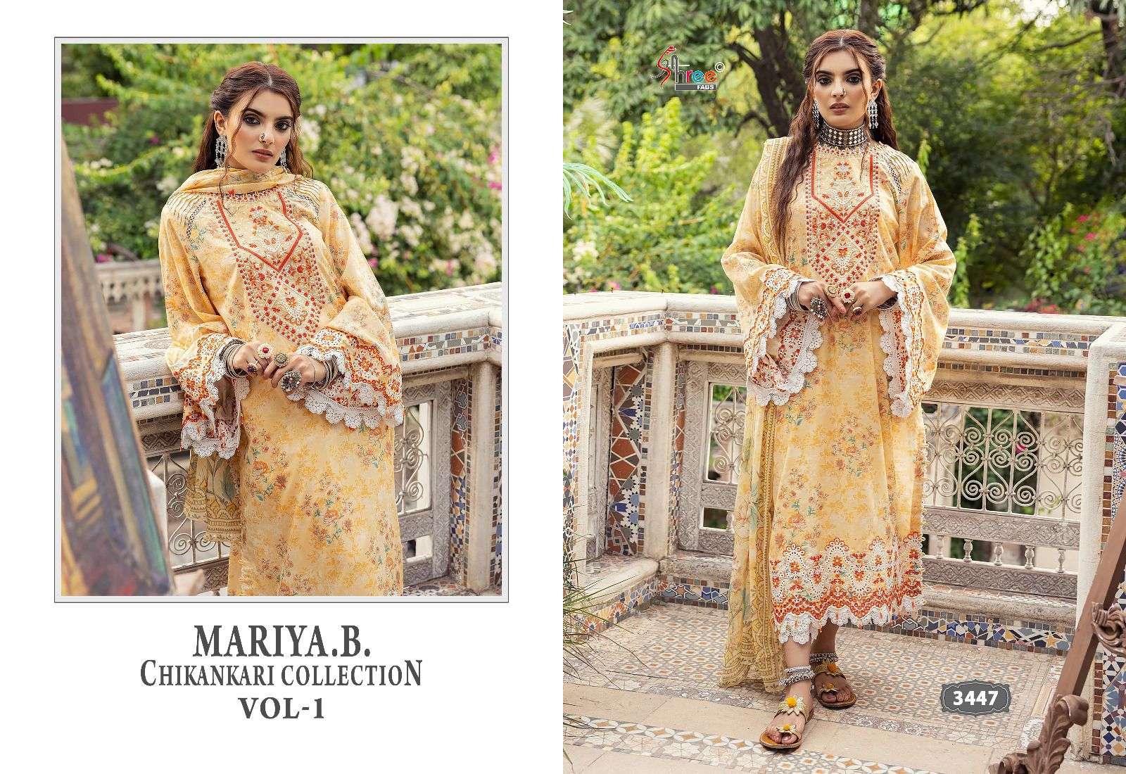 shree fab mariya b chikankari collection vol 1 attrective look salwar suit with cotton dupatta catalog