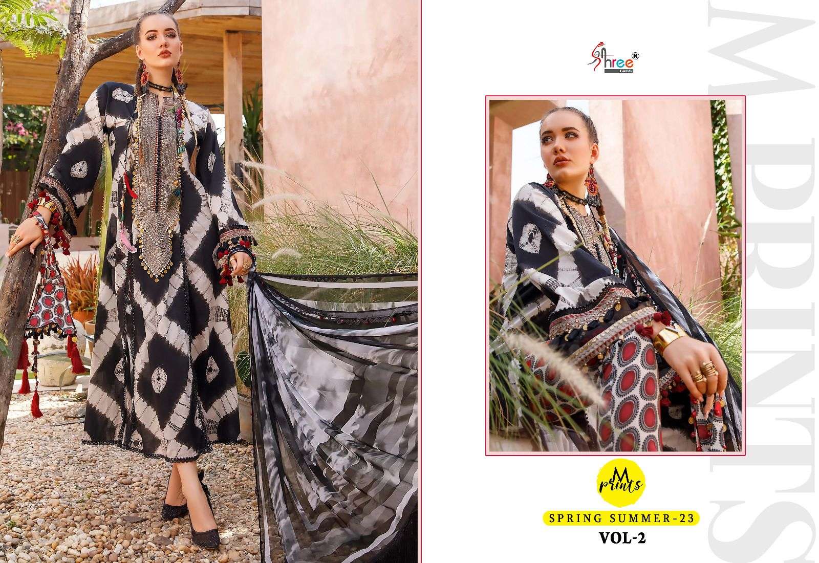 shree fabs m print spring summer 23 vol 02 cotton decent look salawr suit wit cotton dupatta catalog