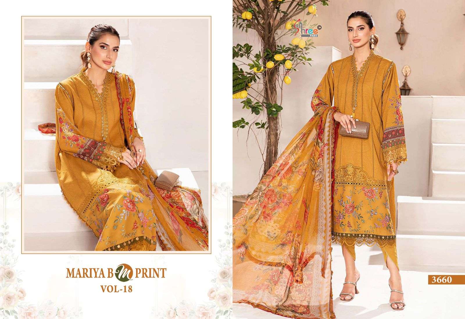 shree fabs mariya b mprint vol 18 cotton ecxlusive print salwar suit with maslin dupatta catalog