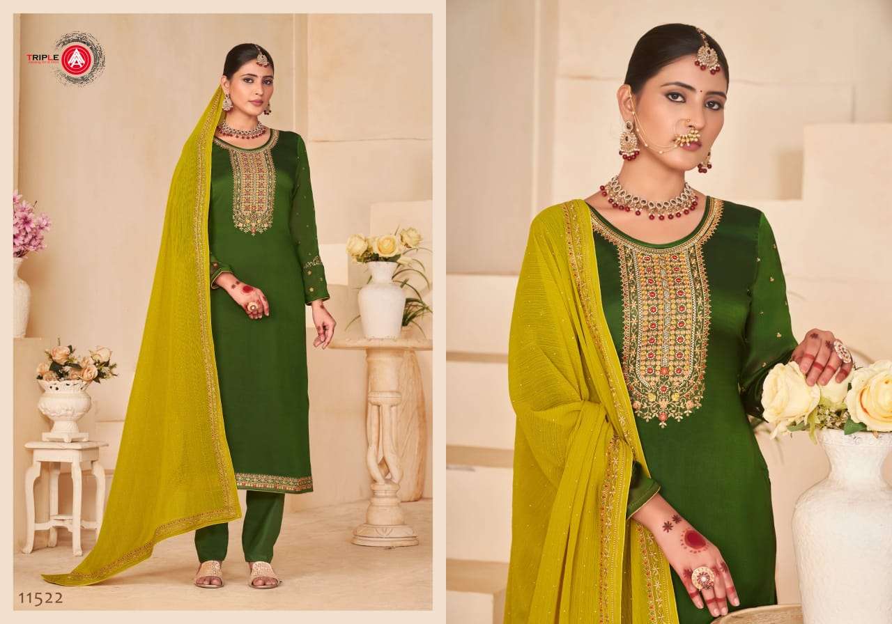 triple aaa anokhi crape silk decent look salwar suit catalog