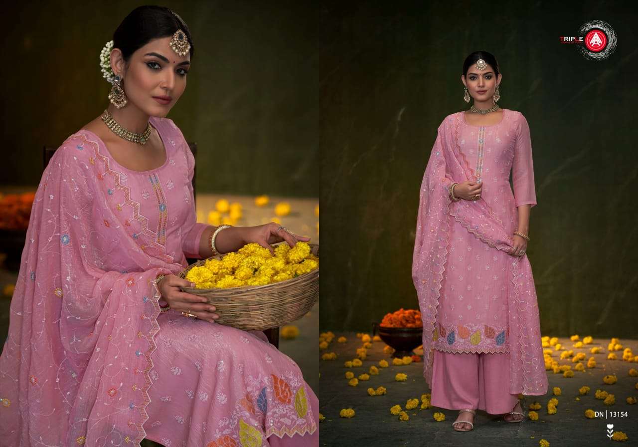 triple aaa eema crunchi silk catchy look salwar suit catalog