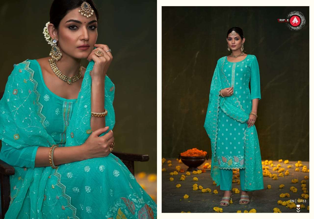 triple aaa eema crunchi silk catchy look salwar suit catalog