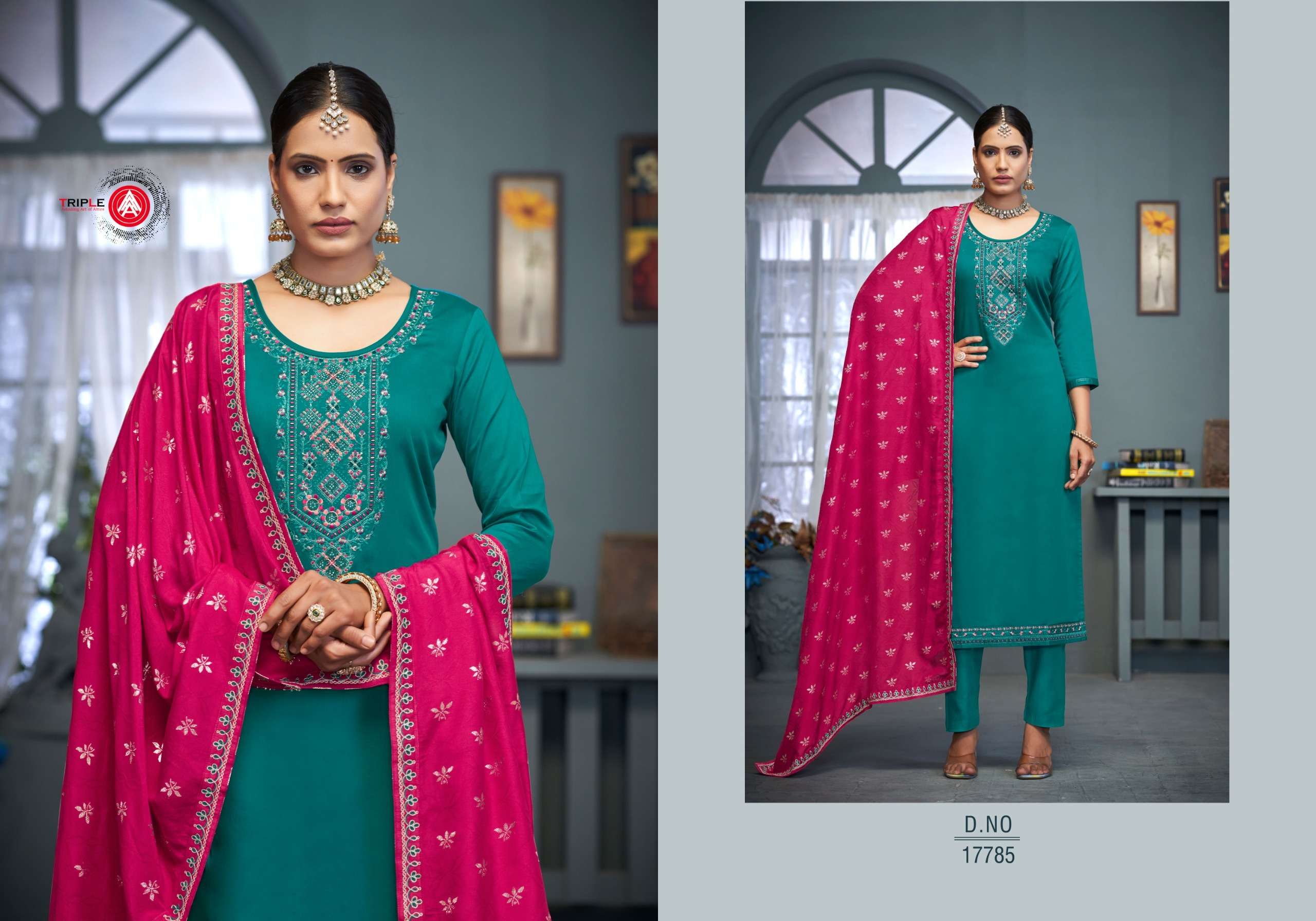 triple aaa herisa pure jam cotton attrective look salwar suit catalog