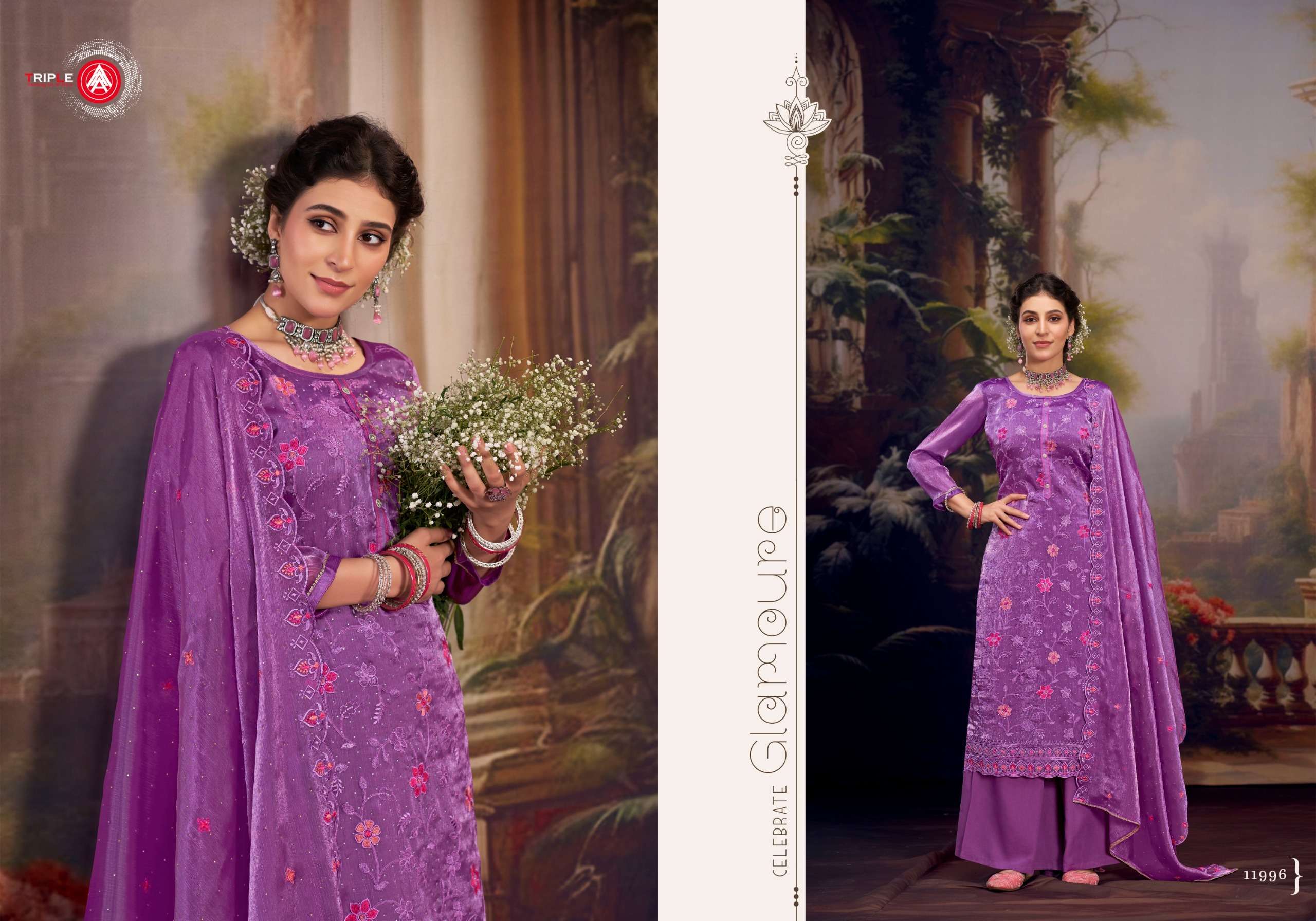 triple aaa kalgi berberry silk catchy look salwar suit catalog