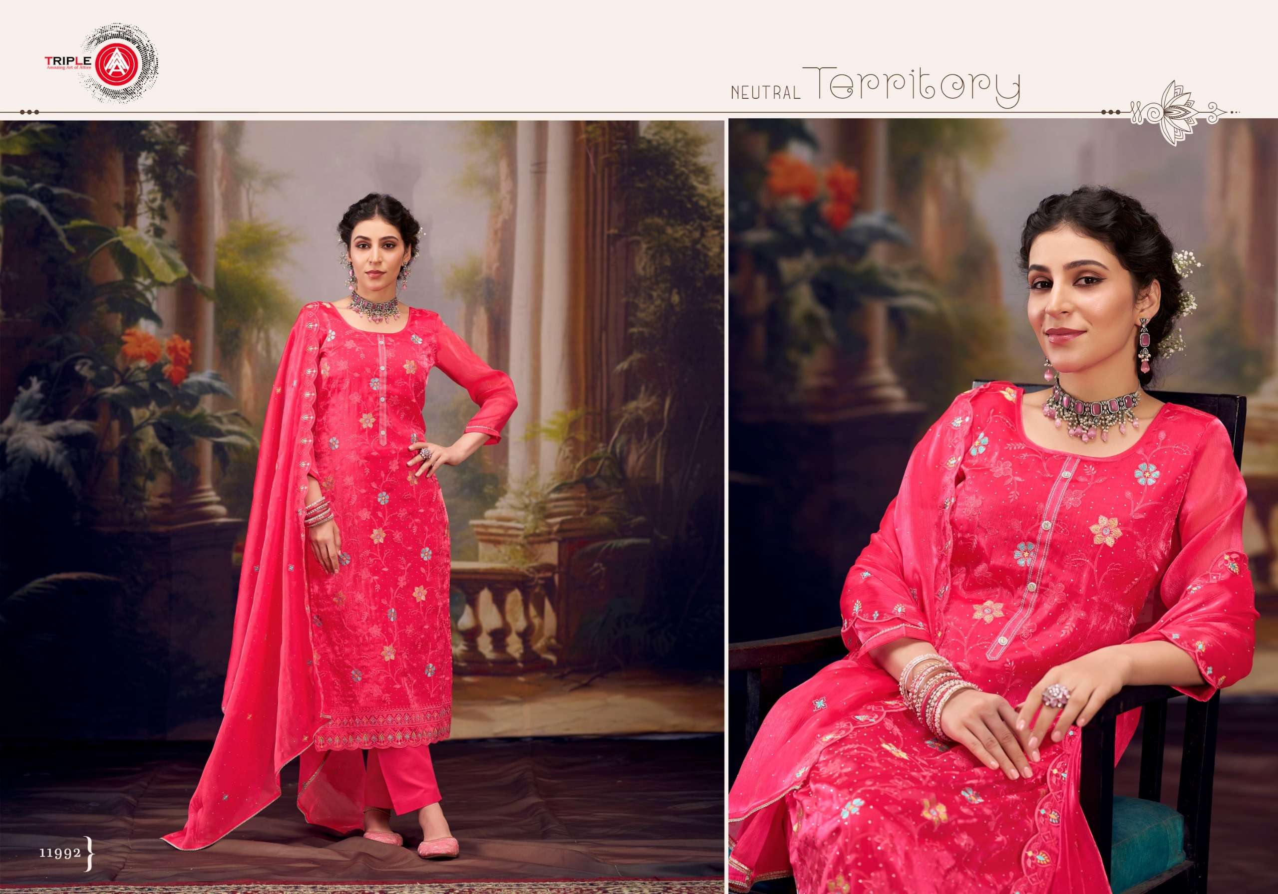 triple aaa kalgi berberry silk catchy look salwar suit catalog