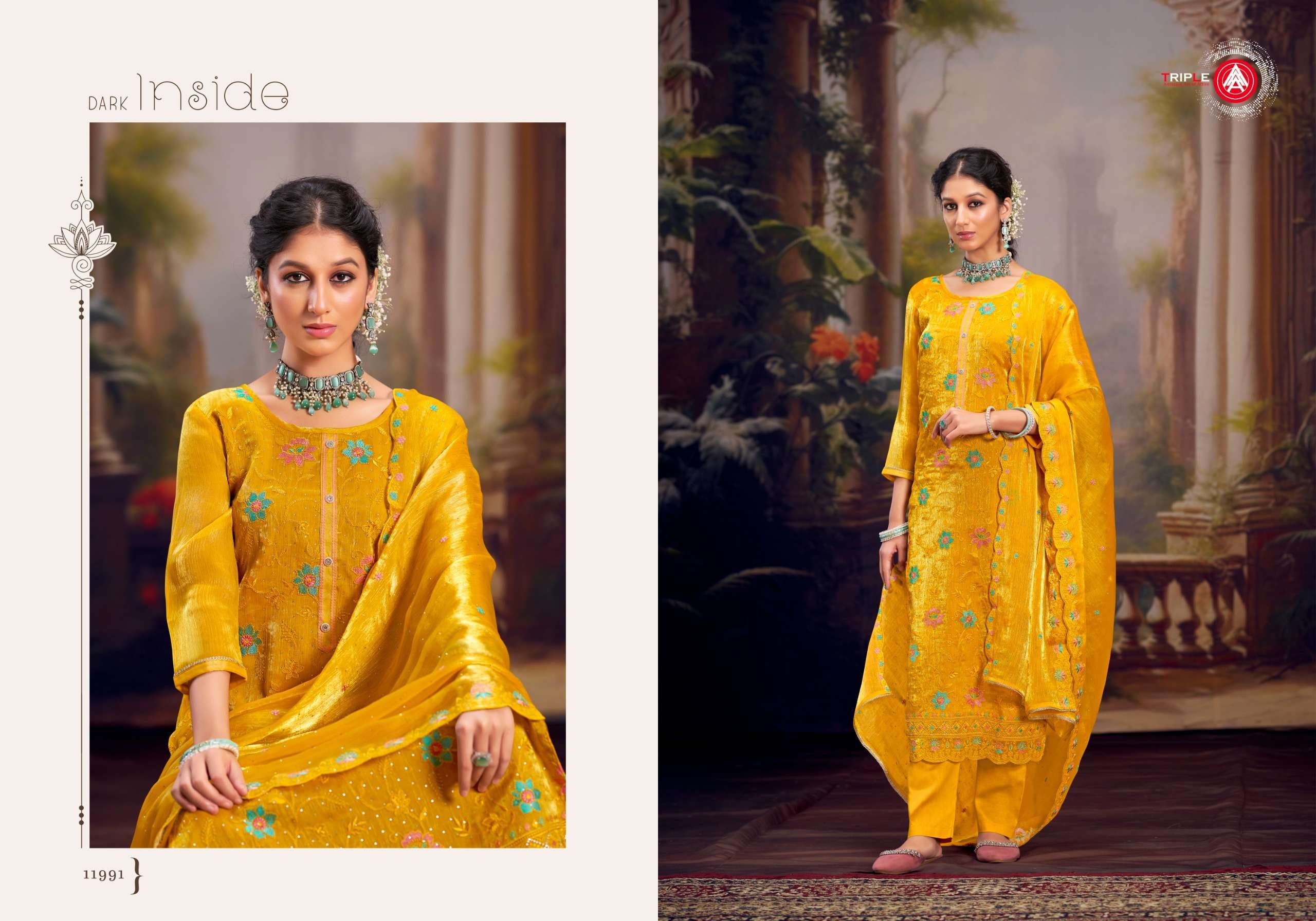 triple aaa kalgi berberry silk catchy look salwar suit catalog