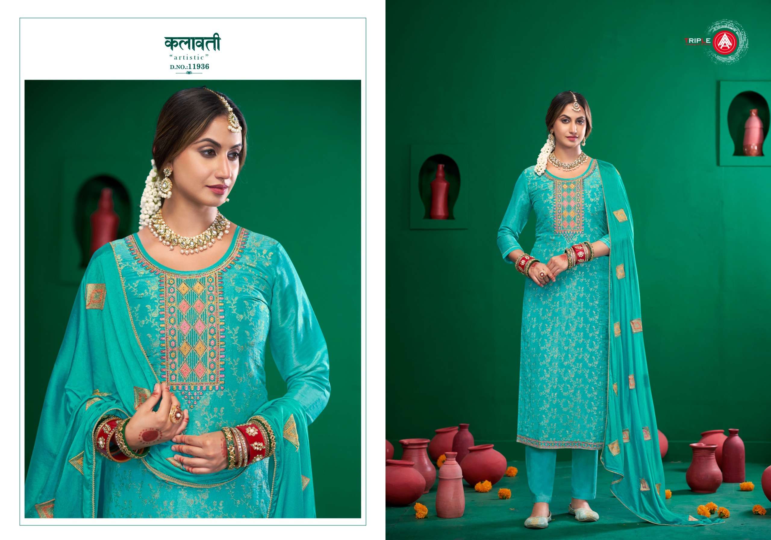 triple aaa manroop viscose simar catchy look salwar suit catalog