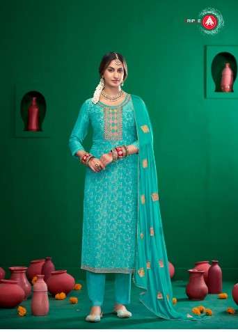 triple aaa manroop viscose simar catchy look salwar suit catalog