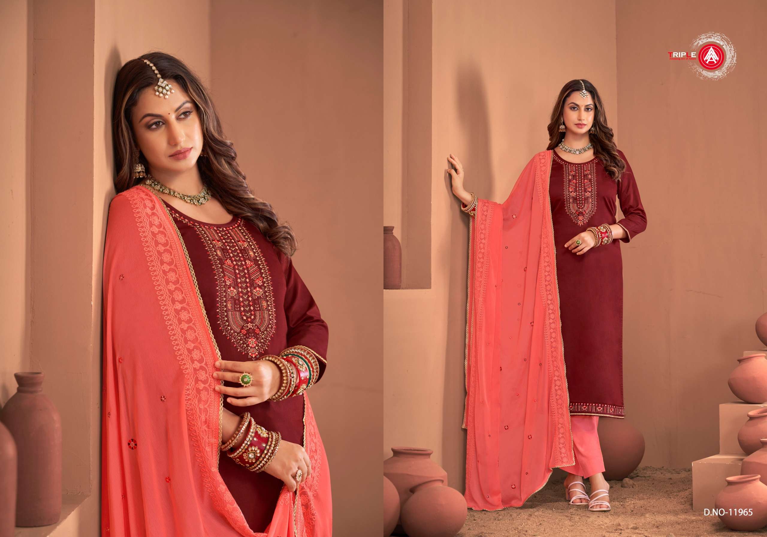 triple aaa noopur edition 3 pure jam silk cotton exclusive look salwar suit catalog