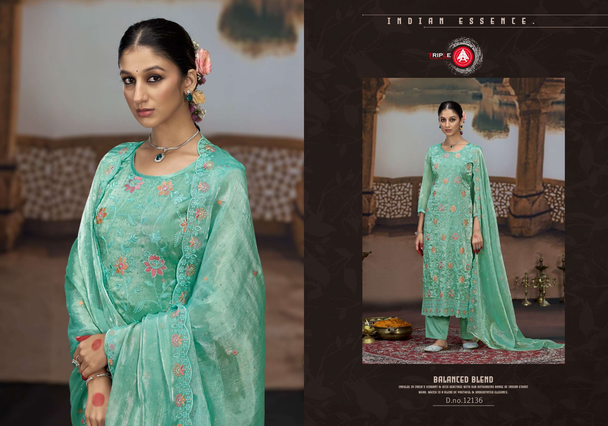 triple aaa oscar Berberry Silk exclusive look salwar suit catalog