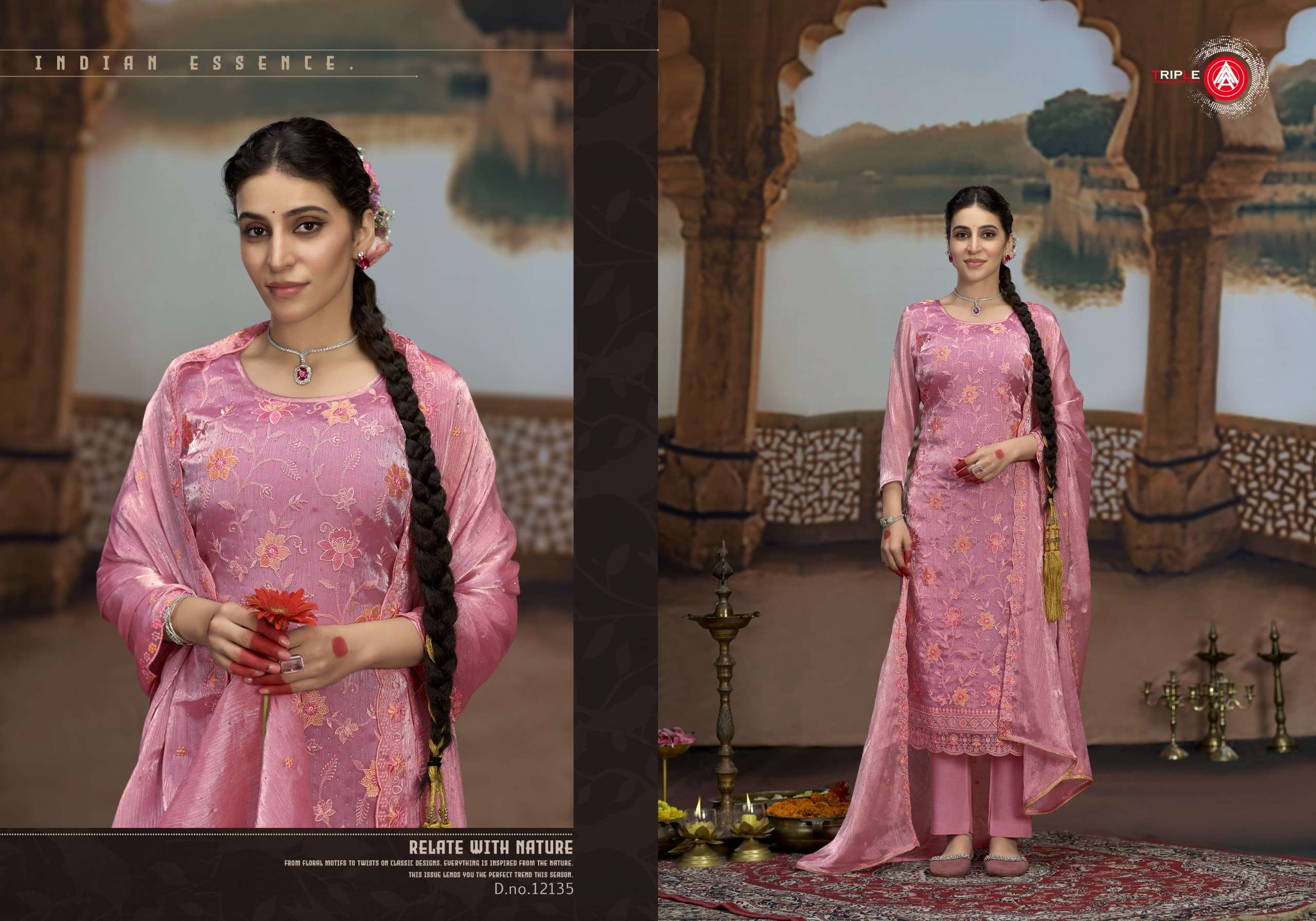 triple aaa oscar Berberry Silk exclusive look salwar suit catalog