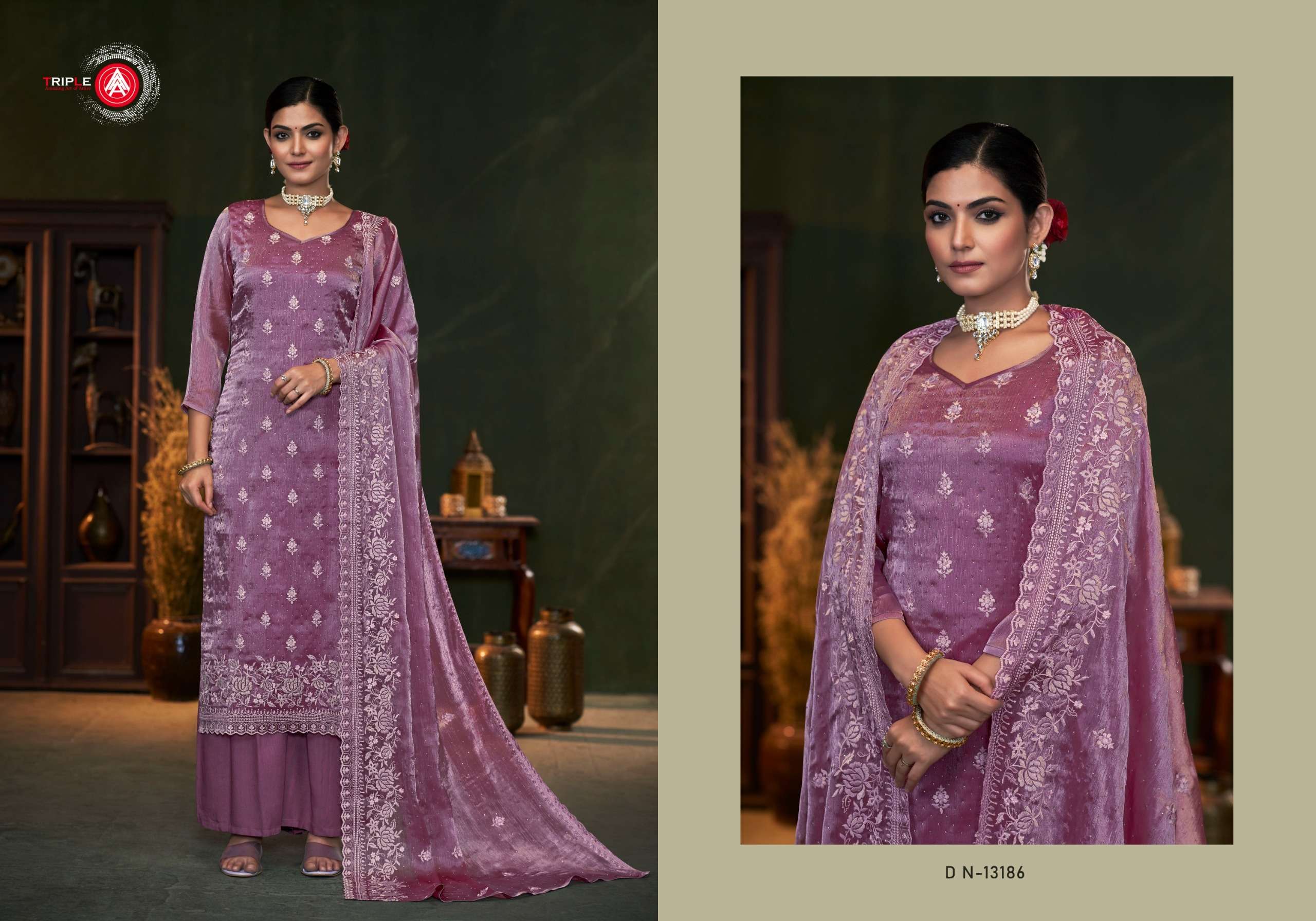 triple aaa resa berberry silk elegant salwar suit catalog