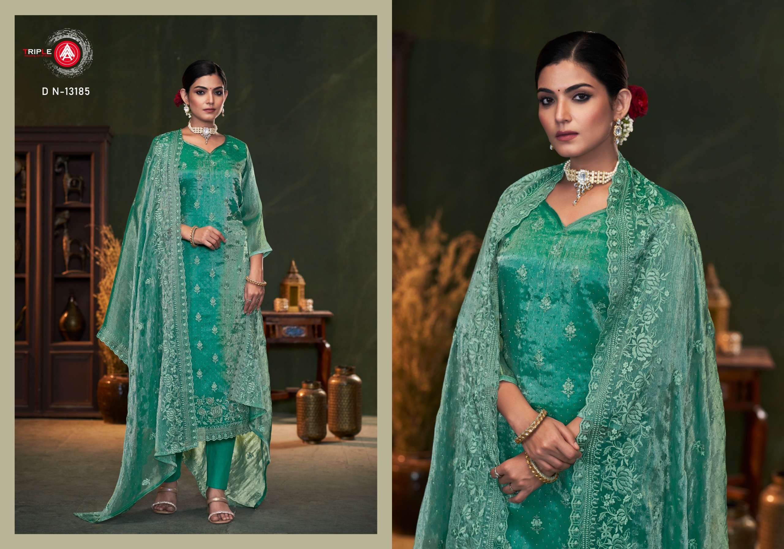 triple aaa resa berberry silk elegant salwar suit catalog