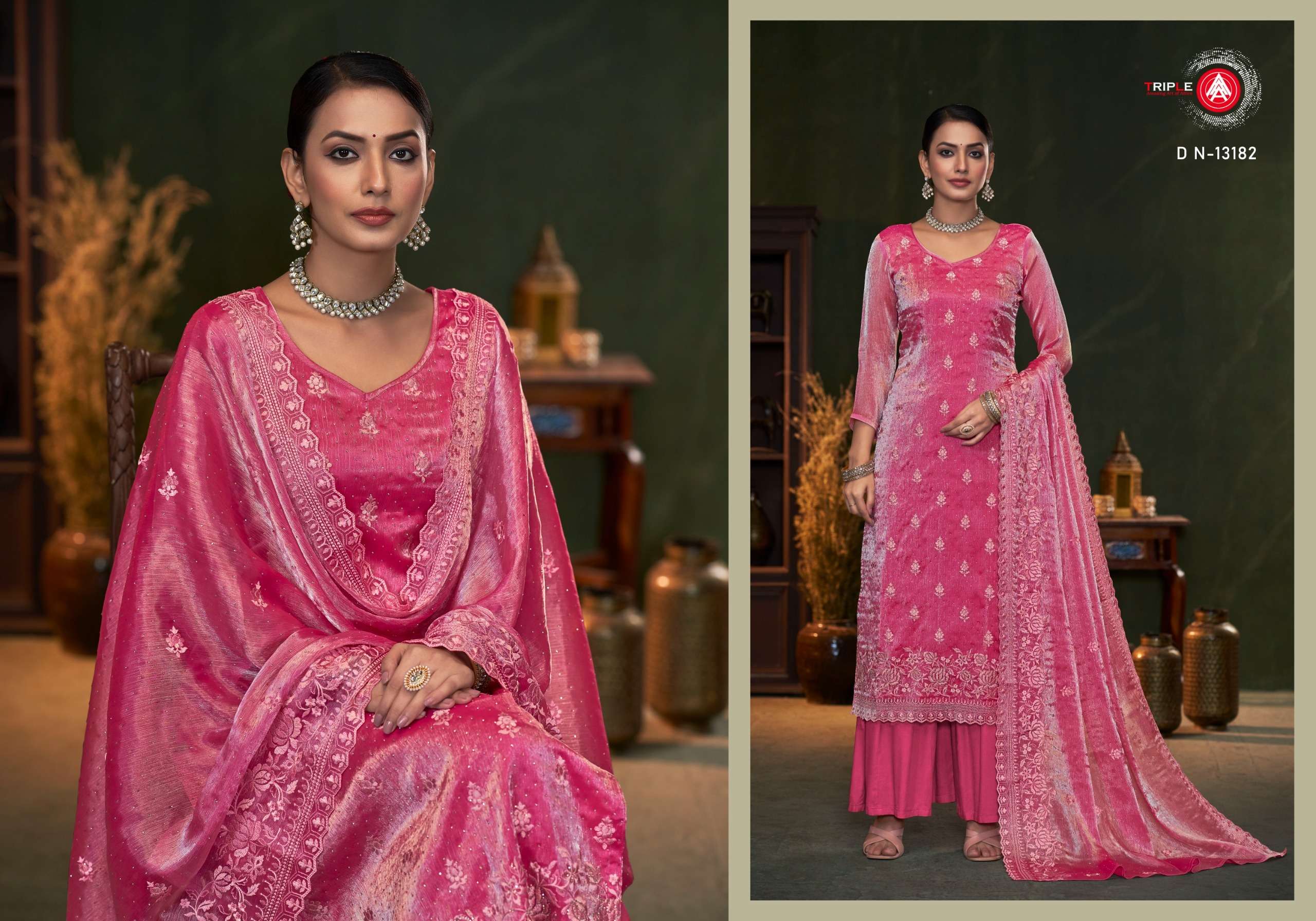 triple aaa resa berberry silk elegant salwar suit catalog