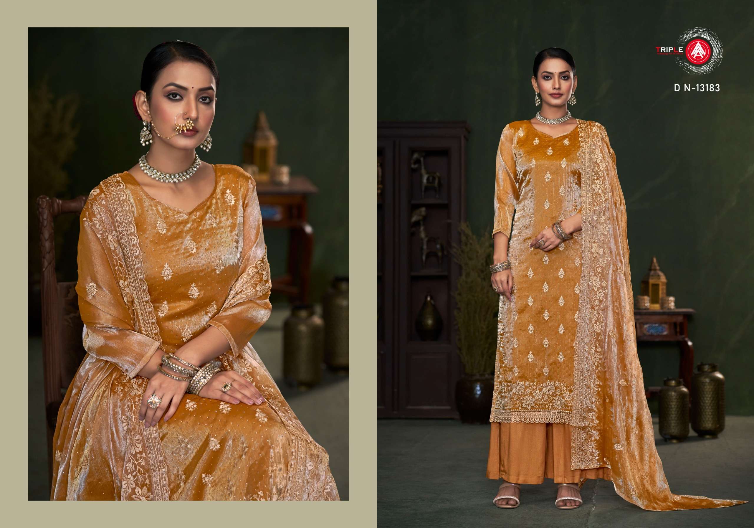 triple aaa resa berberry silk elegant salwar suit catalog