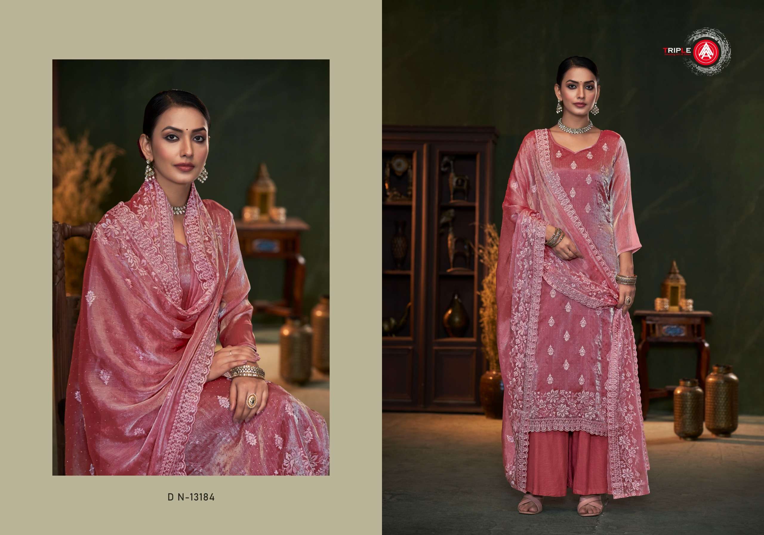 triple aaa resa berberry silk elegant salwar suit catalog