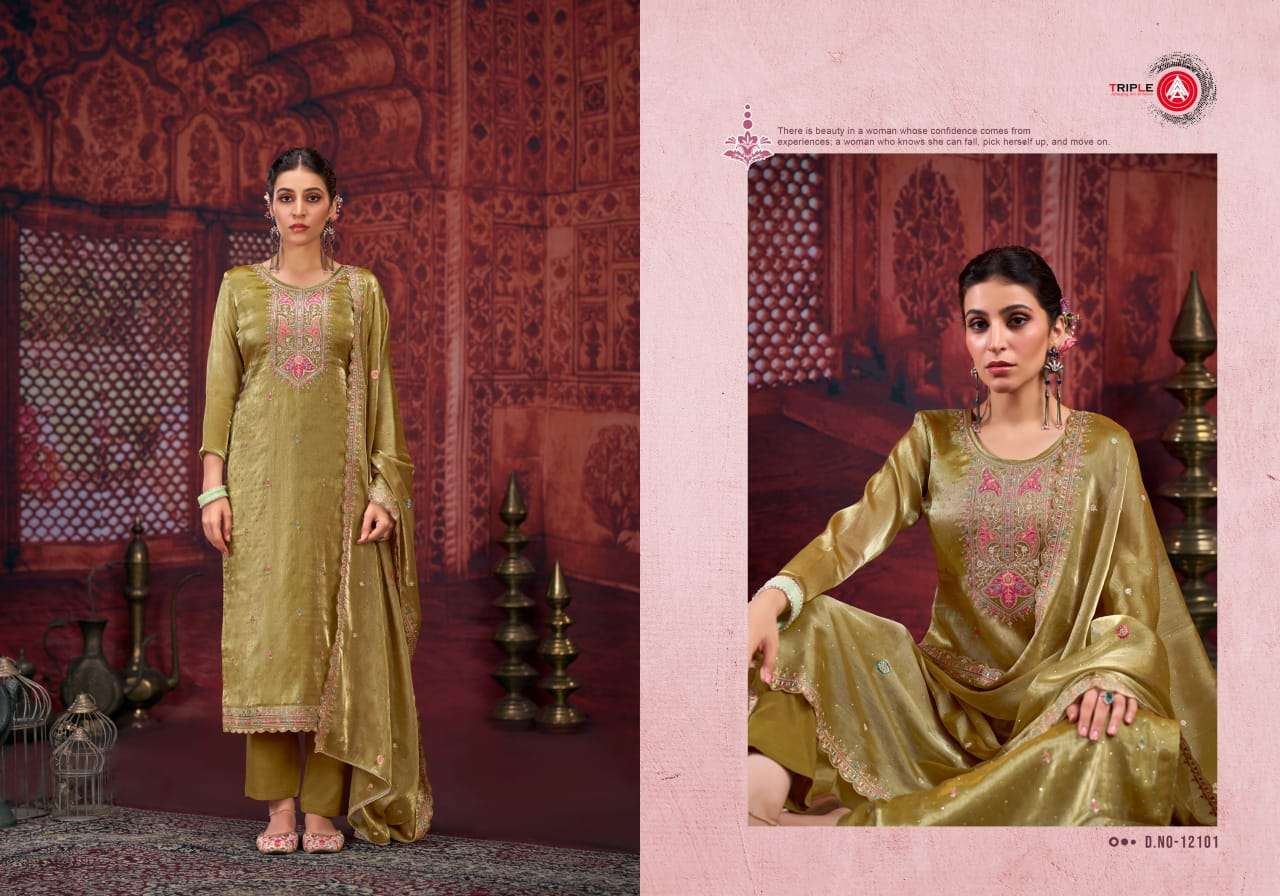 triple aaa scarlet bamberg silk attrective look salwar suit catalog