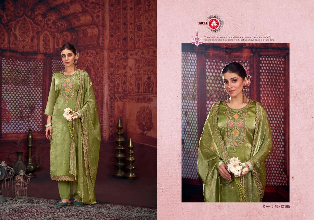 triple aaa scarlet bamberg silk attrective look salwar suit catalog