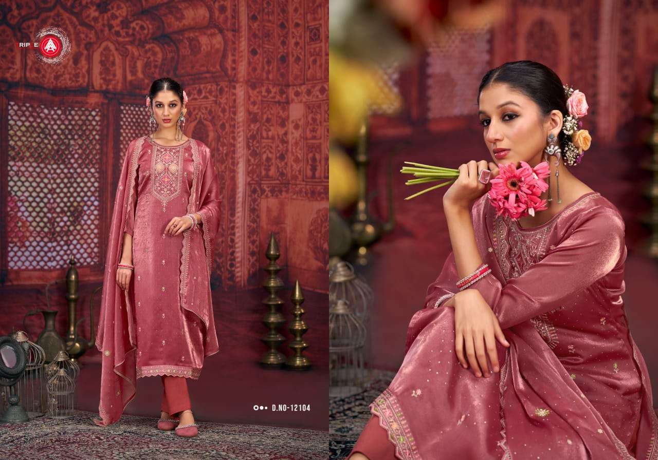 triple aaa scarlet bamberg silk attrective look salwar suit catalog