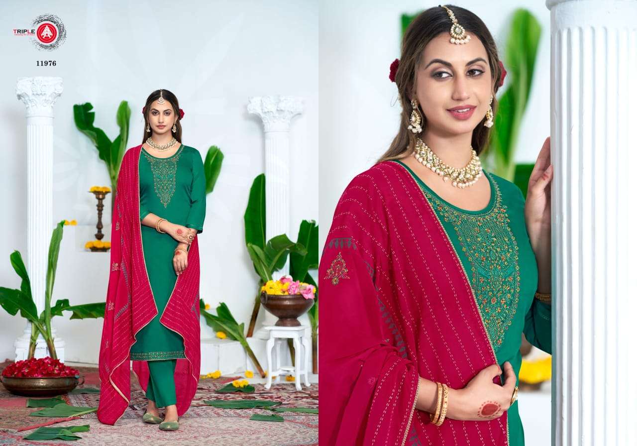 triple aaa star light  jam silk cotton grace ful look salwar suit catalog