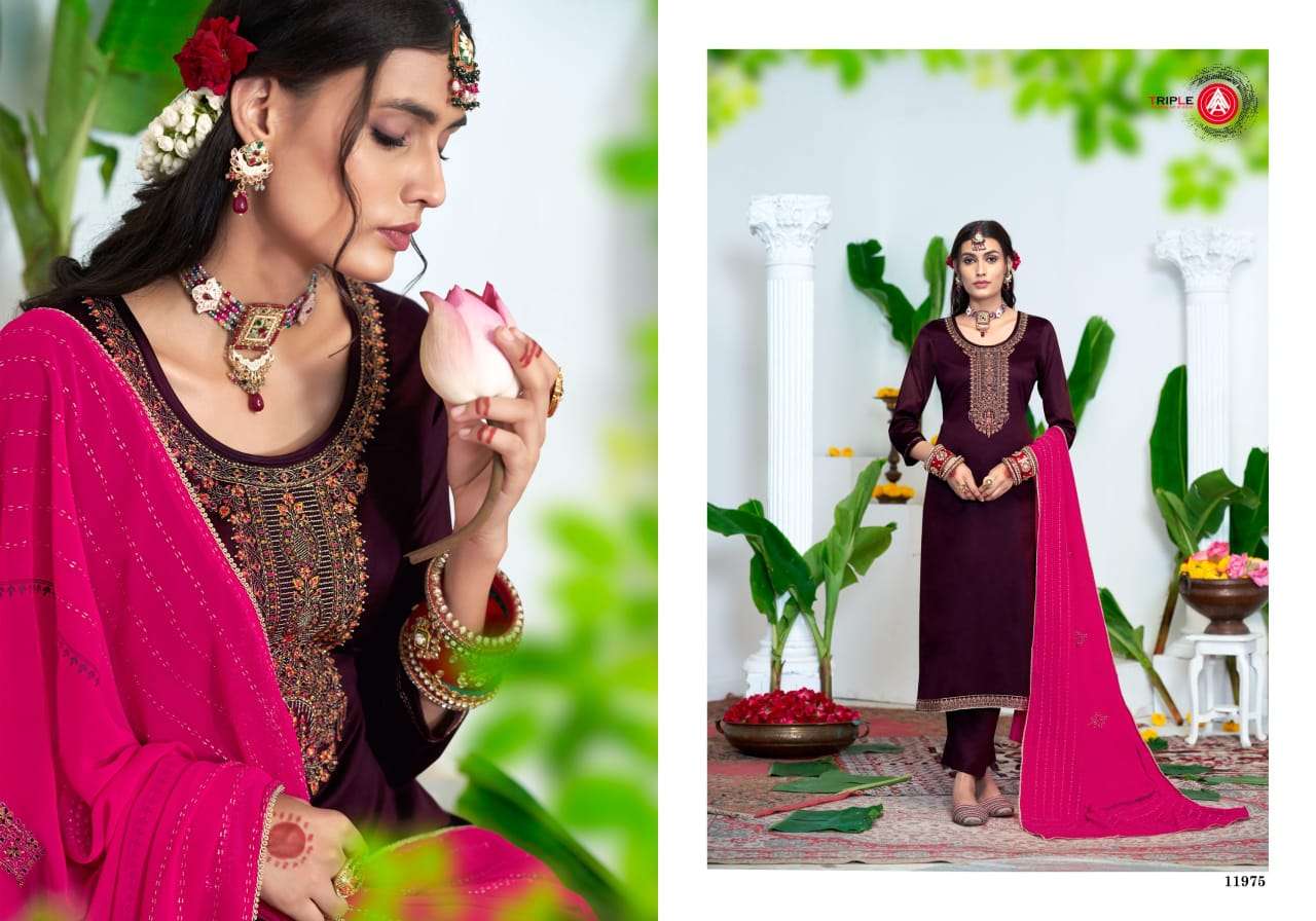 triple aaa star light  jam silk cotton grace ful look salwar suit catalog