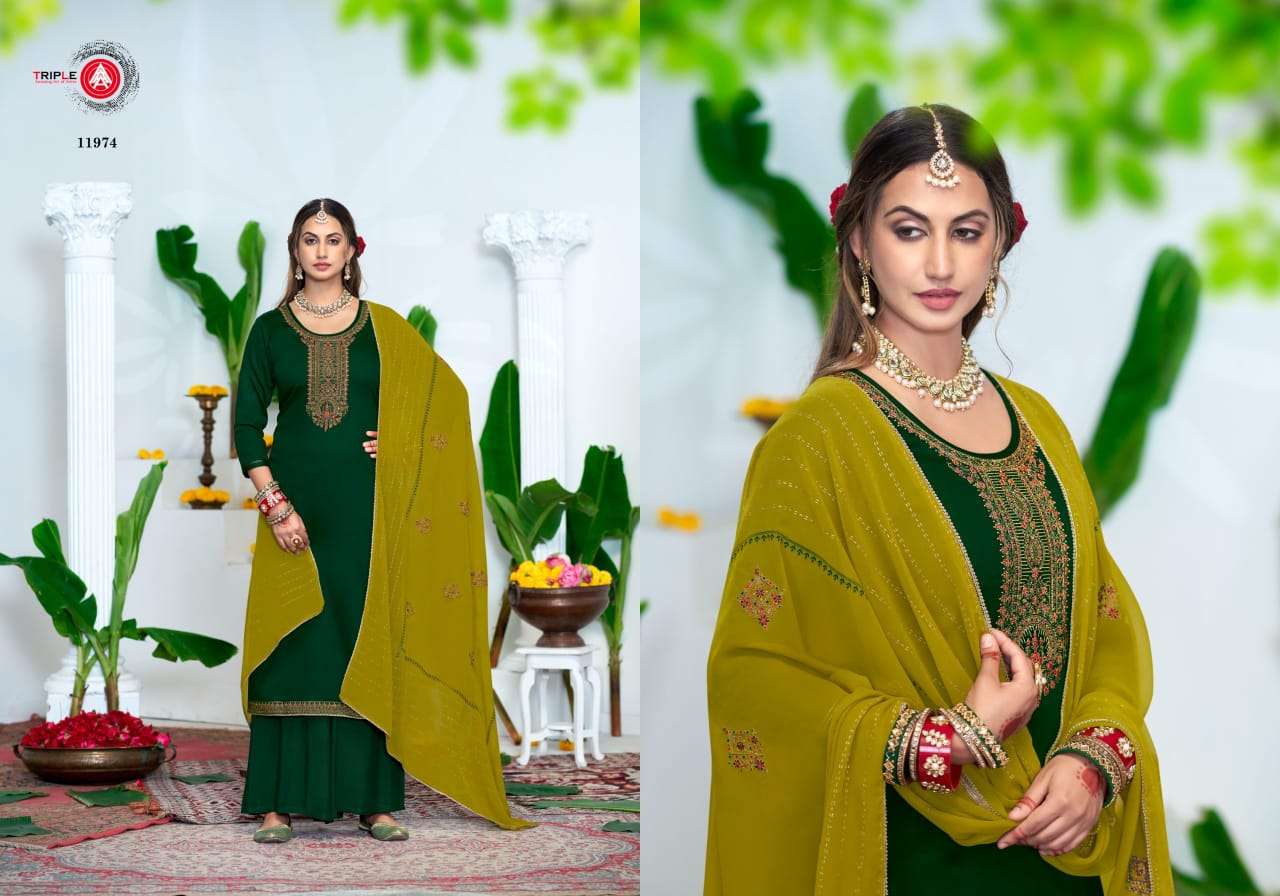 triple aaa star light  jam silk cotton grace ful look salwar suit catalog